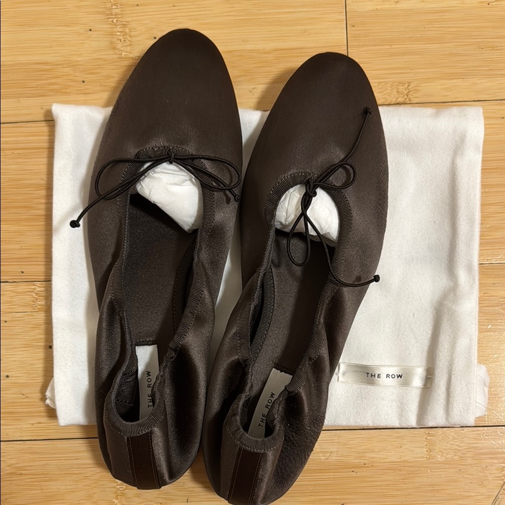 The Row Awar Satin Ballet Flats